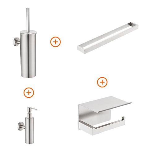 Toilet accessoires set Rvs design met beugel en, Doe-het-zelf en Verbouw, Sanitair, Verzenden