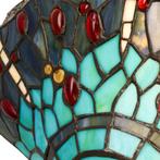 Tiffany libelle (dragonfly) wandlamp – Blauwtinten – B 25 ×, Verzenden, Nieuw
