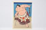 Originele Japanse houtsnede uit de jaren tachtig Sumo Grand, Antiek en Kunst