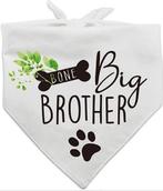 Honden bandana Big Brother wit met zwarte tekst, Verzenden, Nieuw