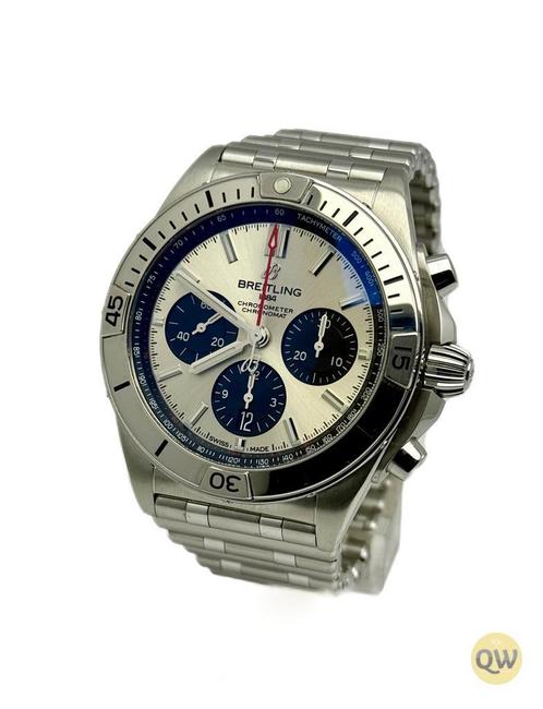 Breitling Chronomat B01 Silver, Sieraden, Tassen en Uiterlijk, Horloges | Heren, Staal, Gebruikt, Staal, Breitling, Polshorloge