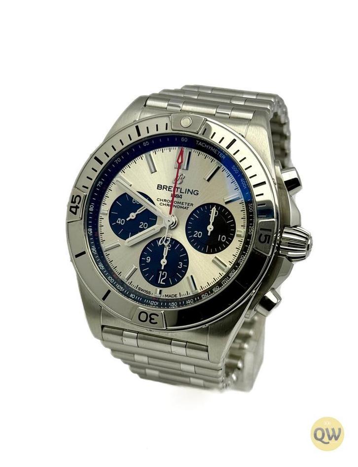Breitling Chronomat B01 Silver, Sieraden, Tassen en Uiterlijk, Horloges | Heren, Staal, Gebruikt, Staal, Breitling, Polshorloge