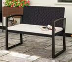 Stijlvolle Tuinbank 2-Zits Rotan Look Zwart en Beige 103cm, Verzenden, Nieuw