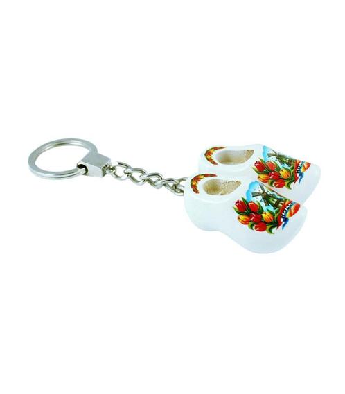 Sleutelhanger met 2 klompjes van 4 cm Wit, Kleding | Heren, Schoenen, Nieuw, Ophalen of Verzenden