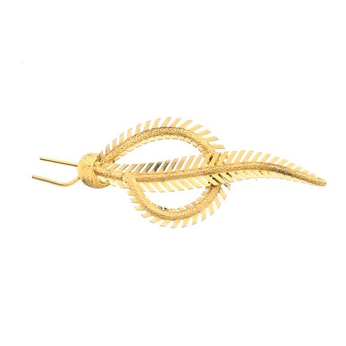 Gouden veer broche | Vintage (gouden broche, geelgoud), Sieraden, Tassen en Uiterlijk, Broches, Overige kleuren, Gebruikt, Goud