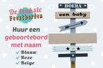 Geboortebord Pijlenbord beige huren voor jongen of meisje, Ophalen, Zo goed als nieuw, Geboortebord