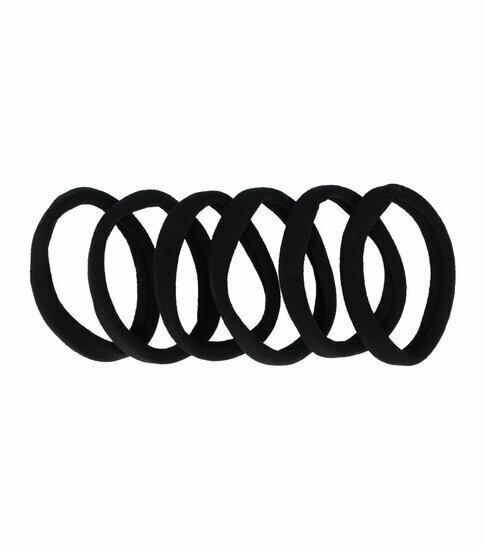 Haarelastieken basic - Endless - Zwart – Set van 6, Sieraden, Tassen en Uiterlijk, Uiterlijk | Haarverzorging