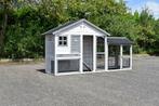 Konijnenren Konijnenhok Holiday M. white-grey met extra ren