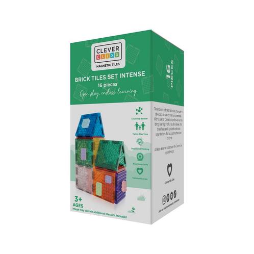 Cleverclixx - 16-delige Brick Tiles Pack intense, Kinderen en Baby's, Speelgoed | Overig