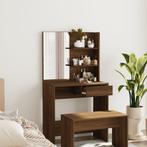 vidaXL Kaptafel met spiegel 74,5x40x141 cm bruin eikenkleur, Huis en Inrichting, Tafels | Salontafels, 50 tot 100 cm, Verzenden