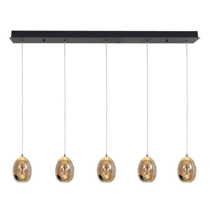 High light | Hanglamp | Amber | Golden Egg | 5 lichts, Huis en Inrichting, Lampen | Hanglampen, 75 cm of meer, Nieuw, Glas, Ophalen of Verzenden