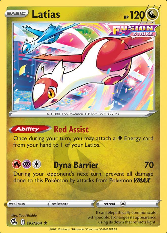 Latias 193/264 (Fusion Strike), Hobby en Vrije tijd, Verzamelkaartspellen | Pokémon, Losse kaart, Nieuw, Foil, Ophalen of Verzenden