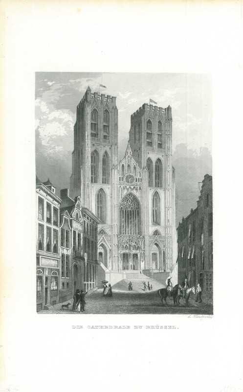 Zicht op Brussels, Antiek en Kunst, Kunst | Etsen en Gravures