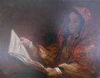 Italiaanse school (XX) - Ritratto di donna che legge, Antiek en Kunst