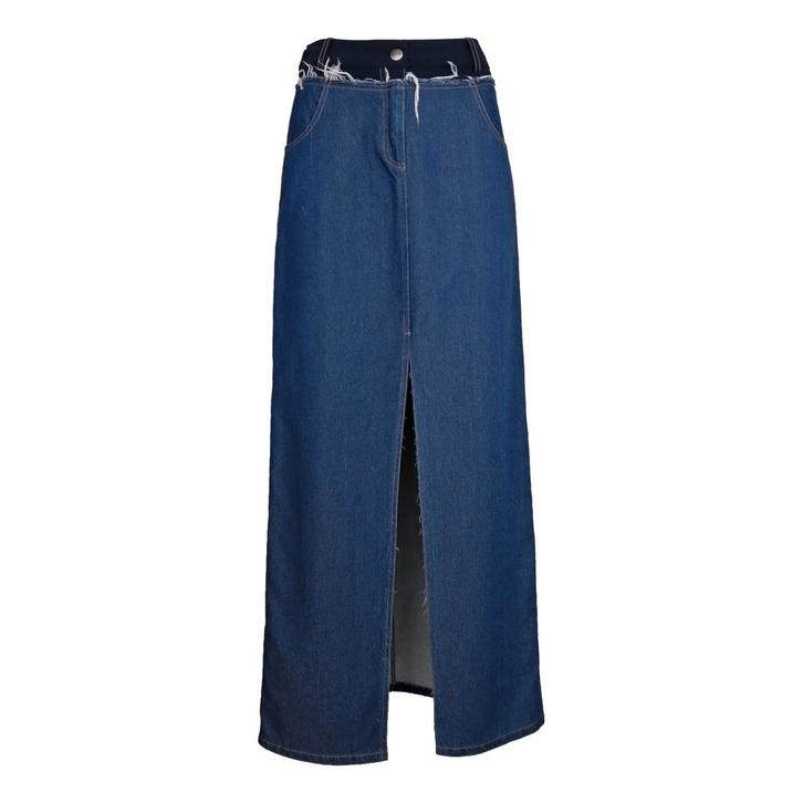Eight by Access Fashion • denim maxi rok • L, Kleding | Dames, Rokken, Blauw, Nieuw, Maat 42/44 (L), Verzenden