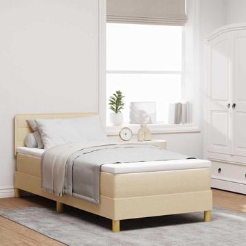 vidaXL Boxspring bed met matras met hoofdeinde Crème 90 x beschikbaar voor biedingen