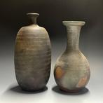 Vaas - Aardewerk - Japan - Bizen Ware / Set van 2 (Zonder