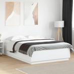 vidaXL Bedframe met LED-verlichting bewerkt hout wit 150x200, Verzenden, Wit, Overige maten, 200 cm