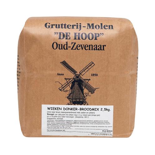 Molen de Hoop Wieken Donker Broodmix 2,5kg, Hobby en Vrije tijd, Taarten en Cupcakes maken, Nieuw, Verzenden