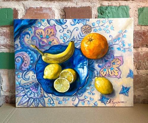 Merie Khys (XX-XXI) - Bright colors. Orange, lemon and, Antiek en Kunst, Kunst | Designobjecten