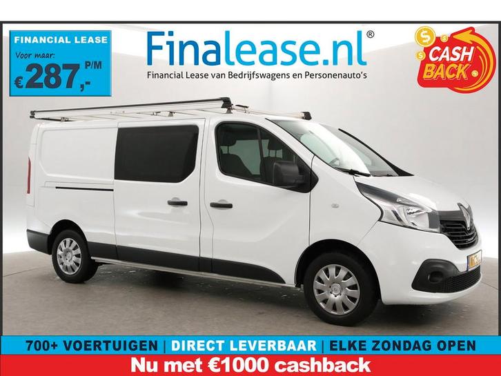 Renault Trafic 1.6 dCi T29 L2H1 DC 5-Zits Airco Trekhaak Imp, Auto's, Bestelauto's, Lease, Handgeschakeld, Diesel, Wit, Renault