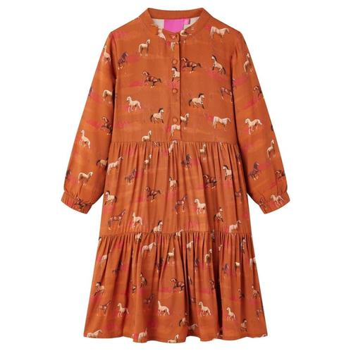vidaXL Kinderjurk 92 cognackleurig, Kinderen en Baby's, Kinderkleding | Overige, Nieuw, Verzenden