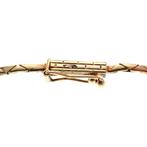 Gouden collier met vaste hanger met diamanten 0,07 ct. |..., Gebruikt, Overige kleuren, Ophalen of Verzenden, Met edelsteen
