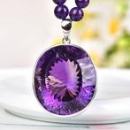ALGT Certified - Natuurlijke Amethist Ketting met Grote