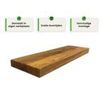 Houten wandplank - Pure - Klein - 4cm dik eiken - Recht, Huis en Inrichting, Woonaccessoires | Wandplanken en Boekenplanken, Verzenden