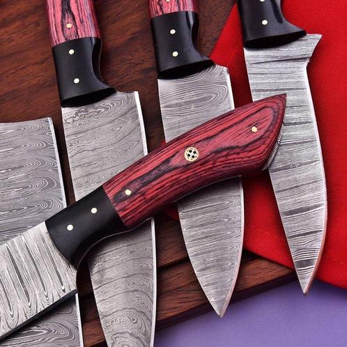 Keukenmes - Chefs knife - Gevouwen staal, Pakka-hout -, Antiek en Kunst, Antiek | Keukenbenodigdheden