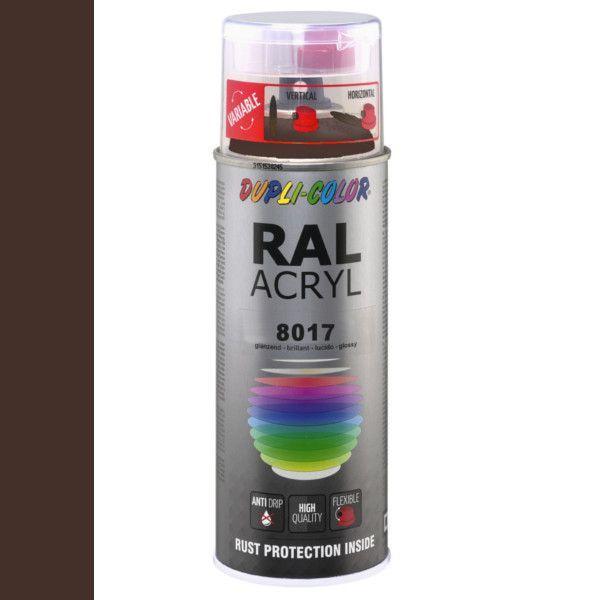 Dupli-Color Ral Acryl Ral 8017 Chocolade bruin Hoogglans 400, Doe-het-zelf en Verbouw, Verf, Beits en Lak, Nieuw, Ophalen of Verzenden
