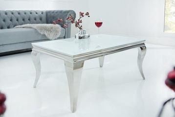 Elegante salontafel MODERN BAROK 100cm zilver met wit beschikbaar voor biedingen