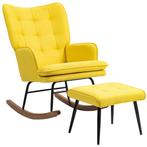 TRUUSK Schommelstoel met Kruk - Relaxstoel Armstoel - Linnen, Verzenden, Nieuw