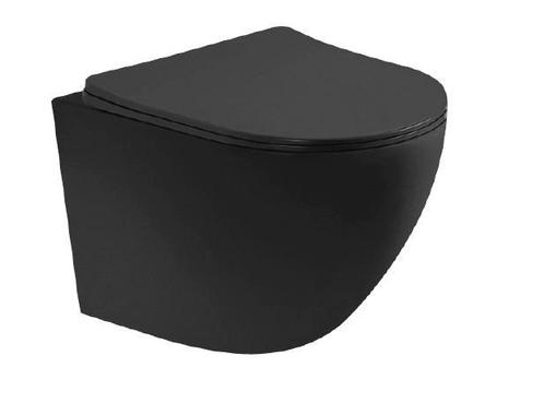 Kayvit Hangtoilet Mat Zwart | Softclose | Quickrelease | Ran, Doe-het-zelf en Verbouw, Sanitair, Nieuw, Toilet, Ophalen of Verzenden