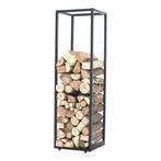 [en.casa] Brandhout rek Tornved houtopslag 35x35x120 cm zwar, Tuin en Terras, Haardhout, Verzenden