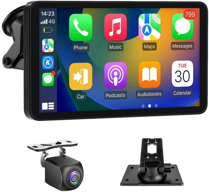 Carplay Scherm - Android & Apple - Achteruitrijcamera - Navi, Auto diversen, Autoradio's, Zo goed als nieuw, Verzenden