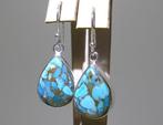 Turquoise Oorbellen - Hoogte: 37 mm - Breedte: 14 mm- 7.2 g