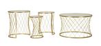 TAFEL NOAH GOUD SET 4 STUKS CM Ø 70X45-47X54,5-36x50-28x45, Huis en Inrichting, Ophalen of Verzenden, Nieuw