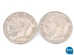 Online veiling: 2 Zilveren 5 francs leopold belgie 1868,