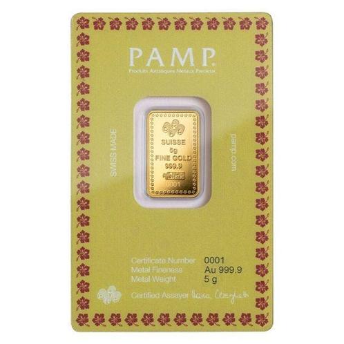 5 gram - Goud .999 - PAMP Suisse Diwali Festival of Lights –, Postzegels en Munten, Edelmetalen en Baren