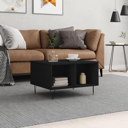 vidaXL Salontafel 60x50x36,5 cm bewerkt hout zwart, Huis en Inrichting, Tafels | Salontafels, 50 tot 100 cm, Nieuw, Overige houtsoorten