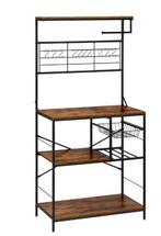 Keukenrek 5 Planken –Opbergrek met Mand, Haken en Rolhouder, Verzenden, Nieuw