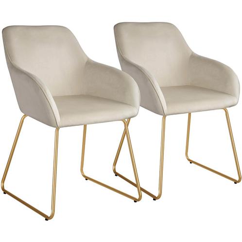 Eetkamerstoel Jeane, fluweellook, sledeonderstel - Fluweello, Huis en Inrichting, Stoelen, Verzenden