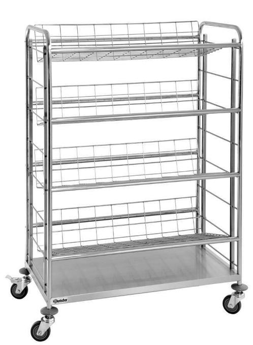 Kratten Transportwagen | 4 Roosterschappen | 161(h)x108x57cm, Zakelijke goederen, Horeca | Meubilair en Inrichting, Verzenden