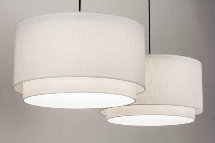 Rietveld Hanglampen - Wit, Zwart - Stof, Huis en Inrichting, Lampen | Hanglampen, Verzenden