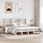 vidaXL Bed met boekenkast zonder matras massief hout 180x200, Eenpersoons, Verzenden, Wit, Nieuw