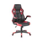 Gamestoel - met luxe armsteunen - ECO-leer - zwart-rood