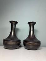 Vaas (2) - Elegante Set van 2 Antieke Koper Art Deco