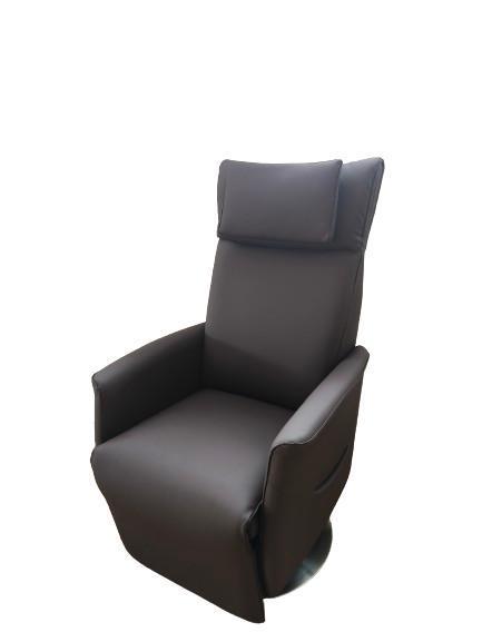 Fitform Welness Sta- Op en relax stoel in bruin leder, Huis en Inrichting, Fauteuils, Minder dan 75 cm, Zo goed als nieuw, 50 tot 75 cm