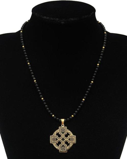 Obsidiaan - Ketting - Keltisch kruis - Krachten van de, Antiek en Kunst, Antiek | Boeken en Bijbels